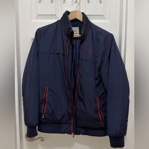 U.S. Polo Assn. Dark Blue Puffer Jacket with Red Details